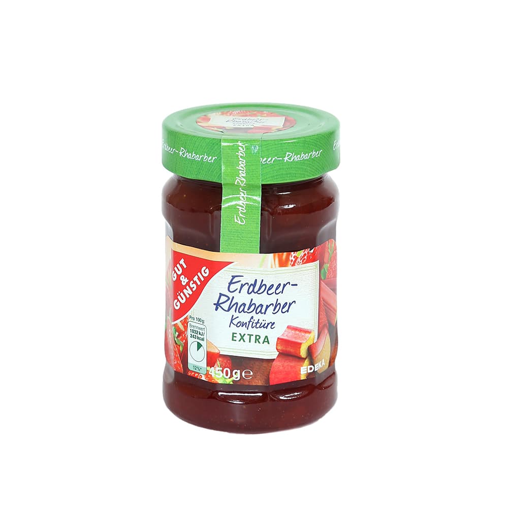 Dżem truskawkowo-rabarbarowy Gut & Günstig Erdbeer-Rhabarber Konfitüre Extra 450 g