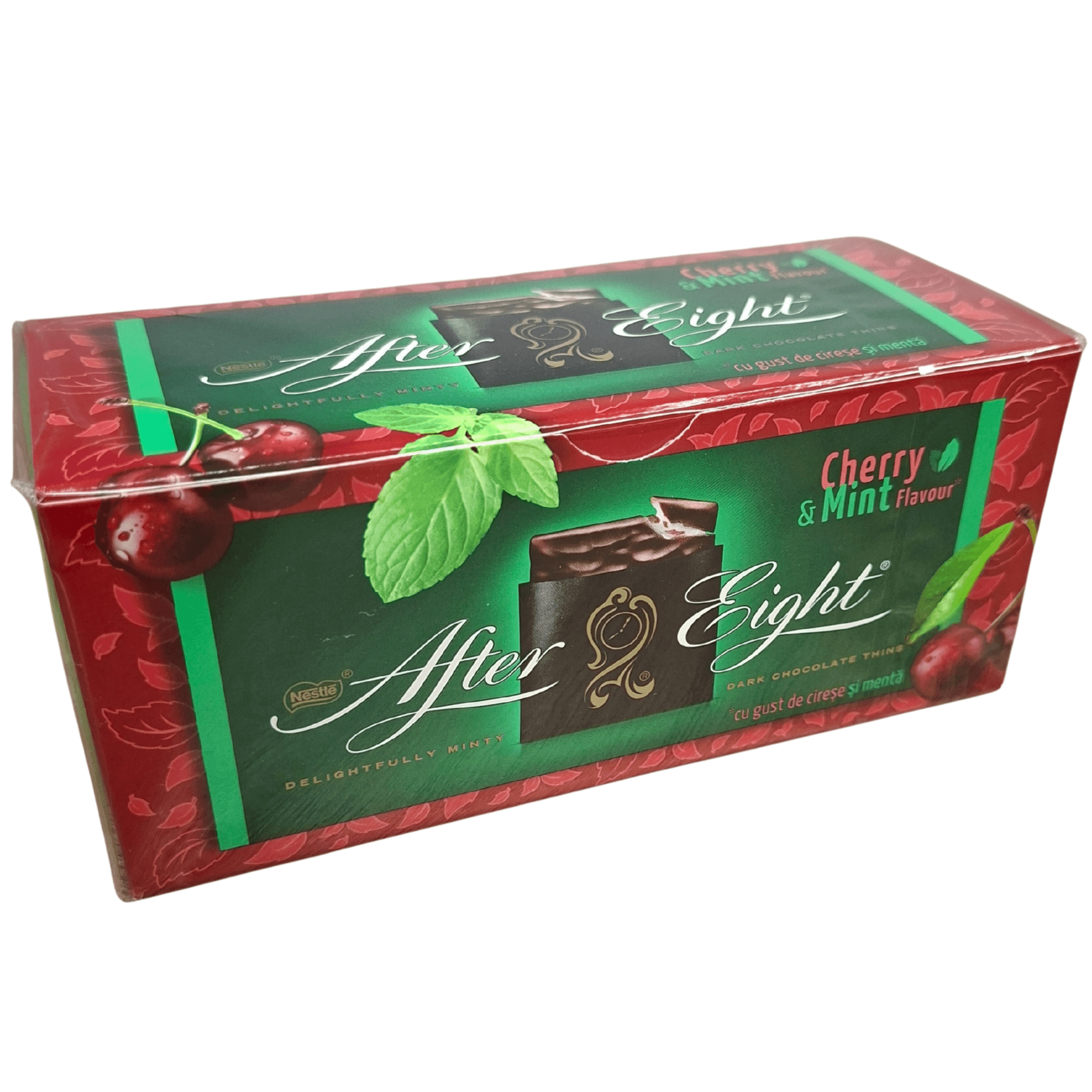Czekoladki miętowo-wiśniowe w gorzkiej czekoladzie – cienkie pralinki z nadzieniem Cherry & Mint – 200 g
