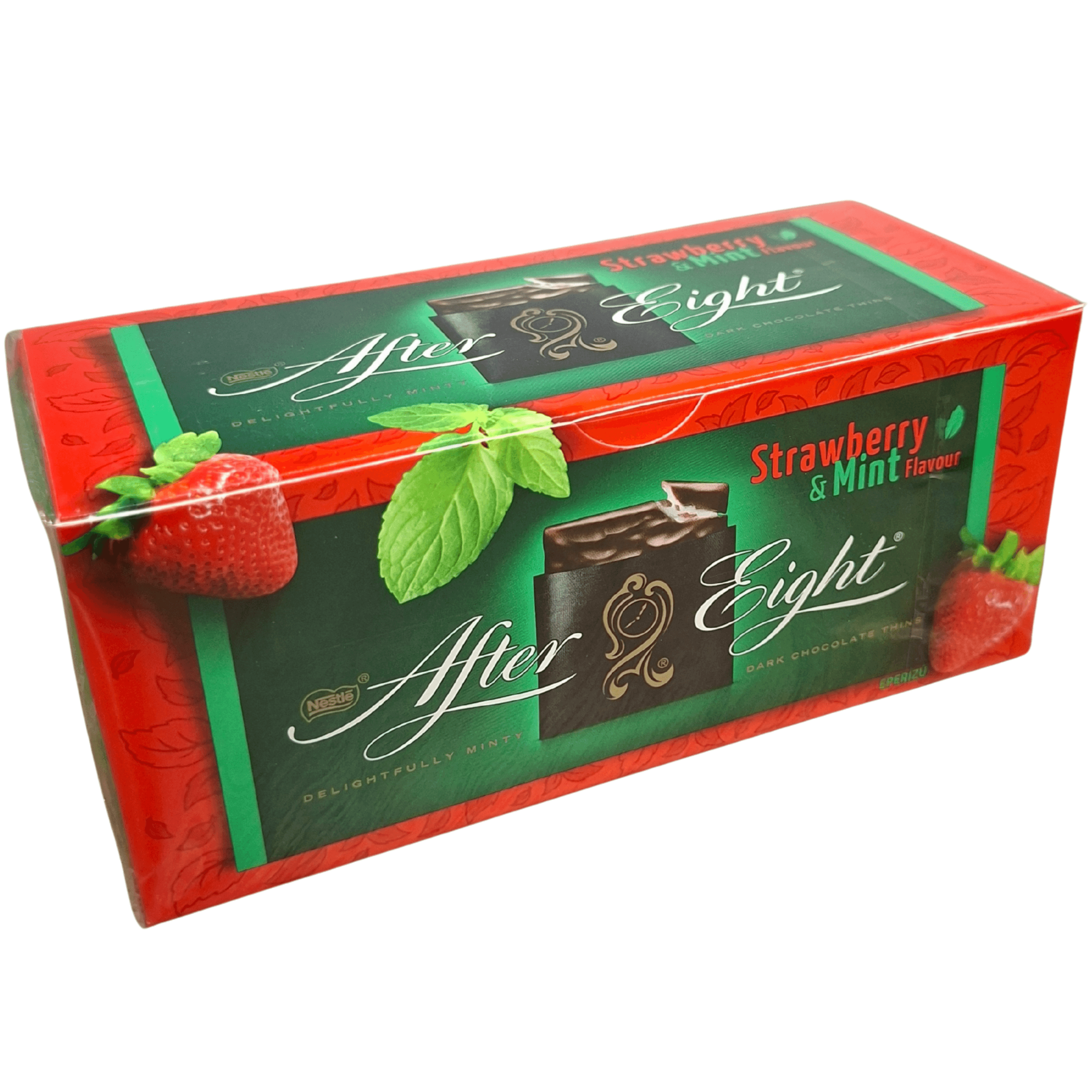 Czekoladki miętowo-truskawkowe w gorzkiej czekoladzie – cienkie pralinki z nadzieniem Strawberry & Mint – 200 g