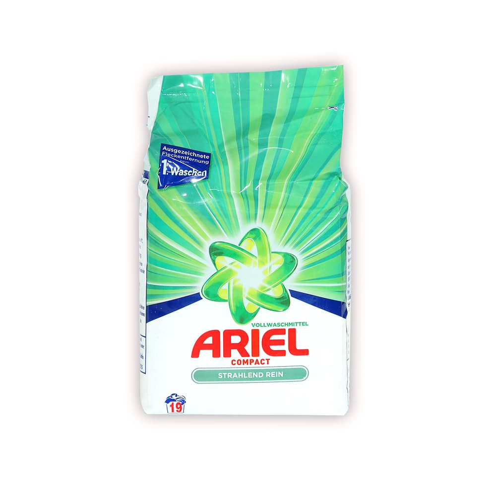 Ariel Compact Strahlend Rein – proszek do prania białych tkanin 1,2 kg (20 prań)