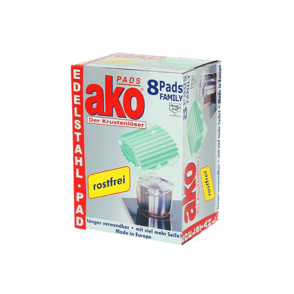 Zmywaki stalowe AKO Pads Family 8 sztuk – nierdzewne