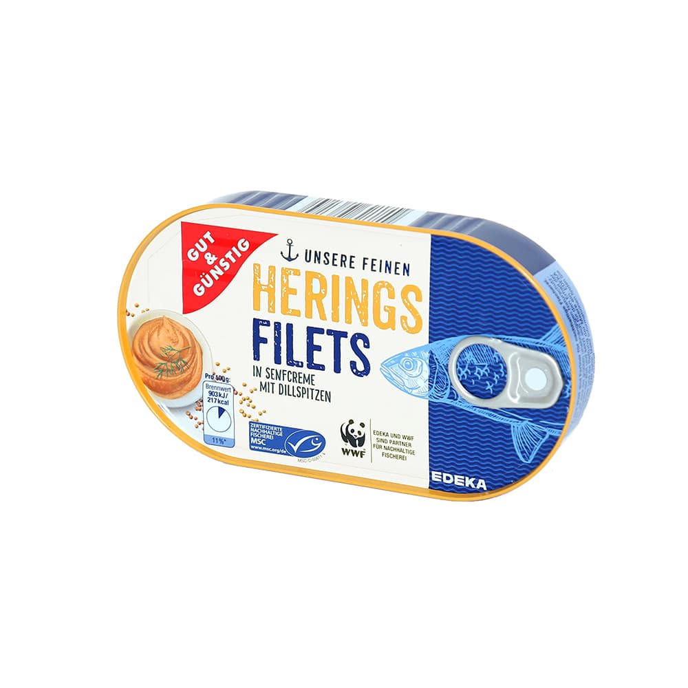 Filety śledziowe Gut & Günstig w kremie musztardowym z koperkiem 200 g
